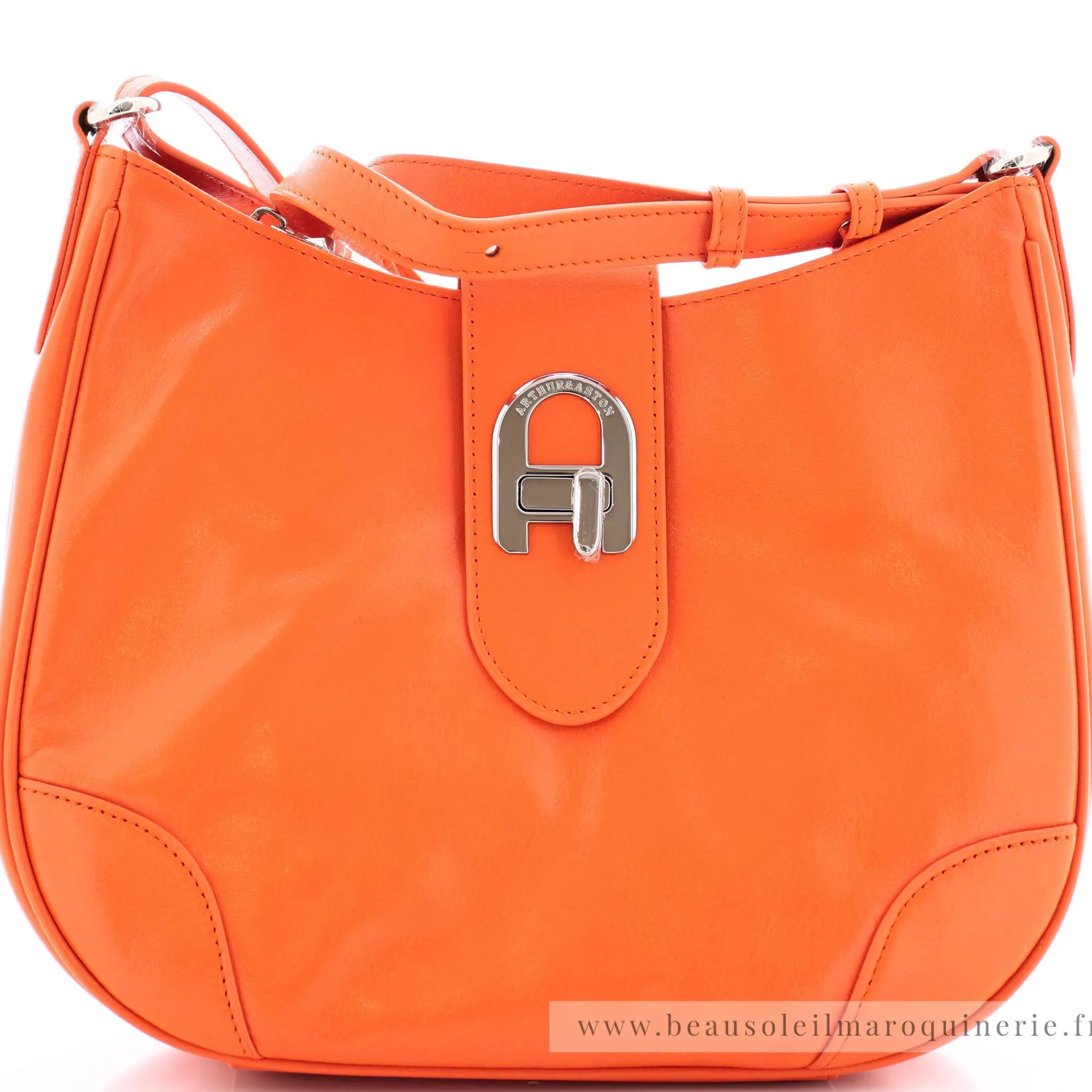 Arthur Aston Sacs Porté Épaule*Sac epaule hobo Kessy en cuir Orange