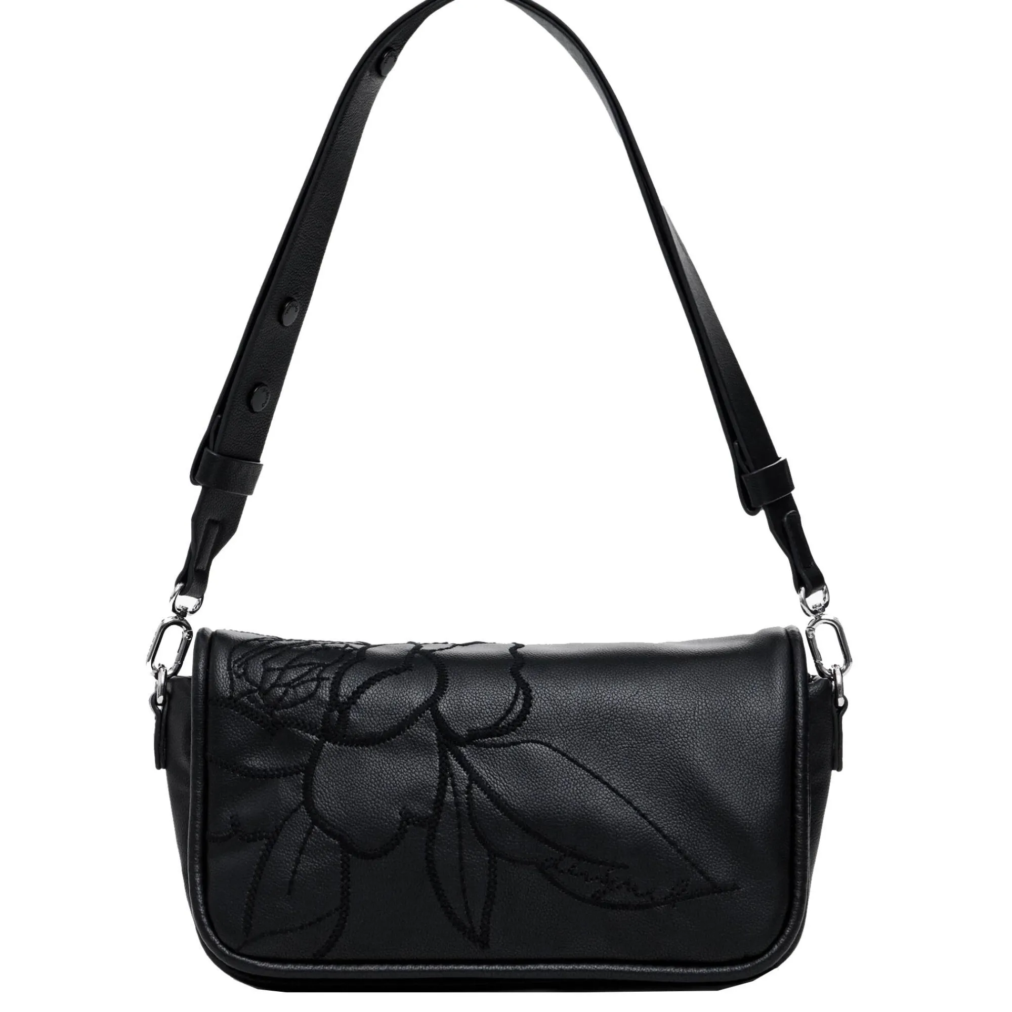 Desigual Sacs Porté Épaule*Sac porte epaule imprime floral Keller Gales Noir