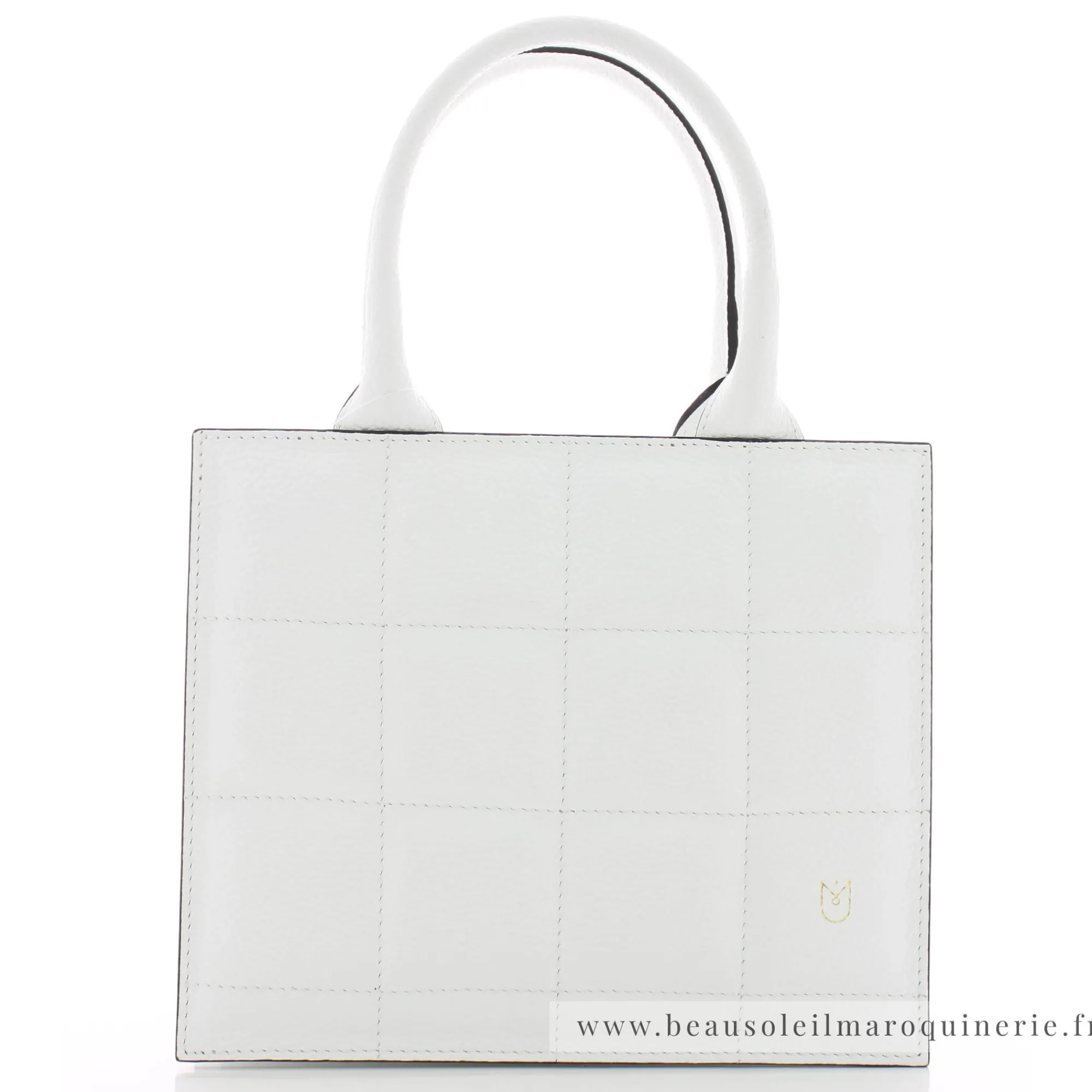 Mia & Joy Sacs À Main*Sac porte main Valentina matelasse en cuir Blanc