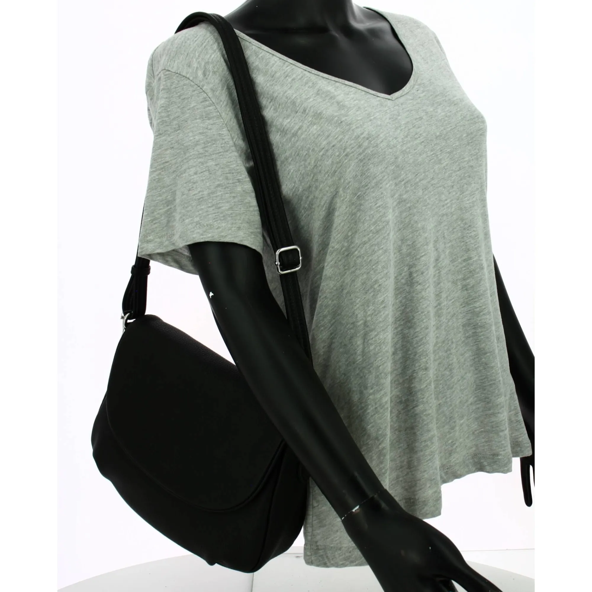 Mocca Sacs Bandoulière*Sac porte travers a rabat Dana en cuir Noir