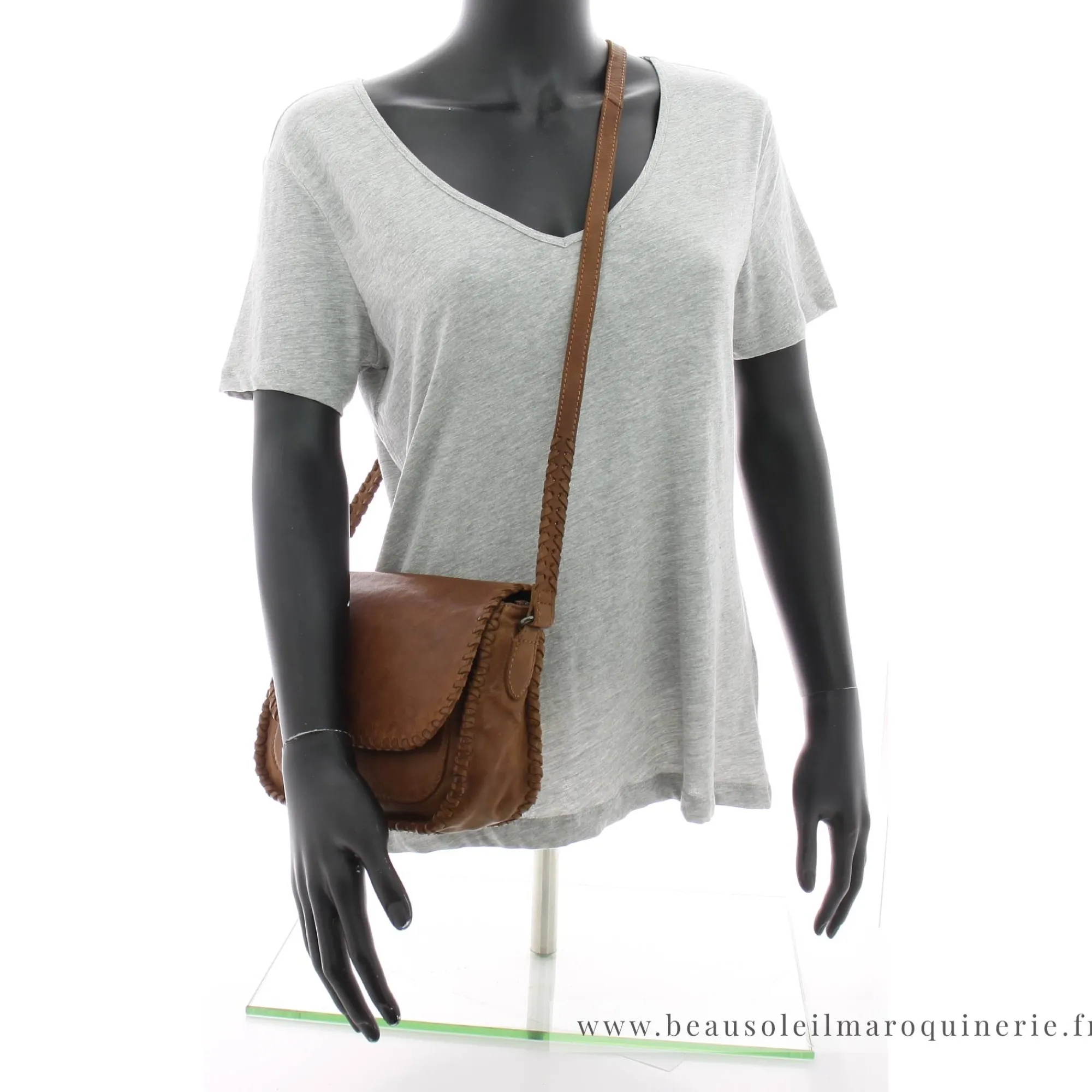 Biba Sacs Bandoulière*Sac porte travers details tresses Winona Camel