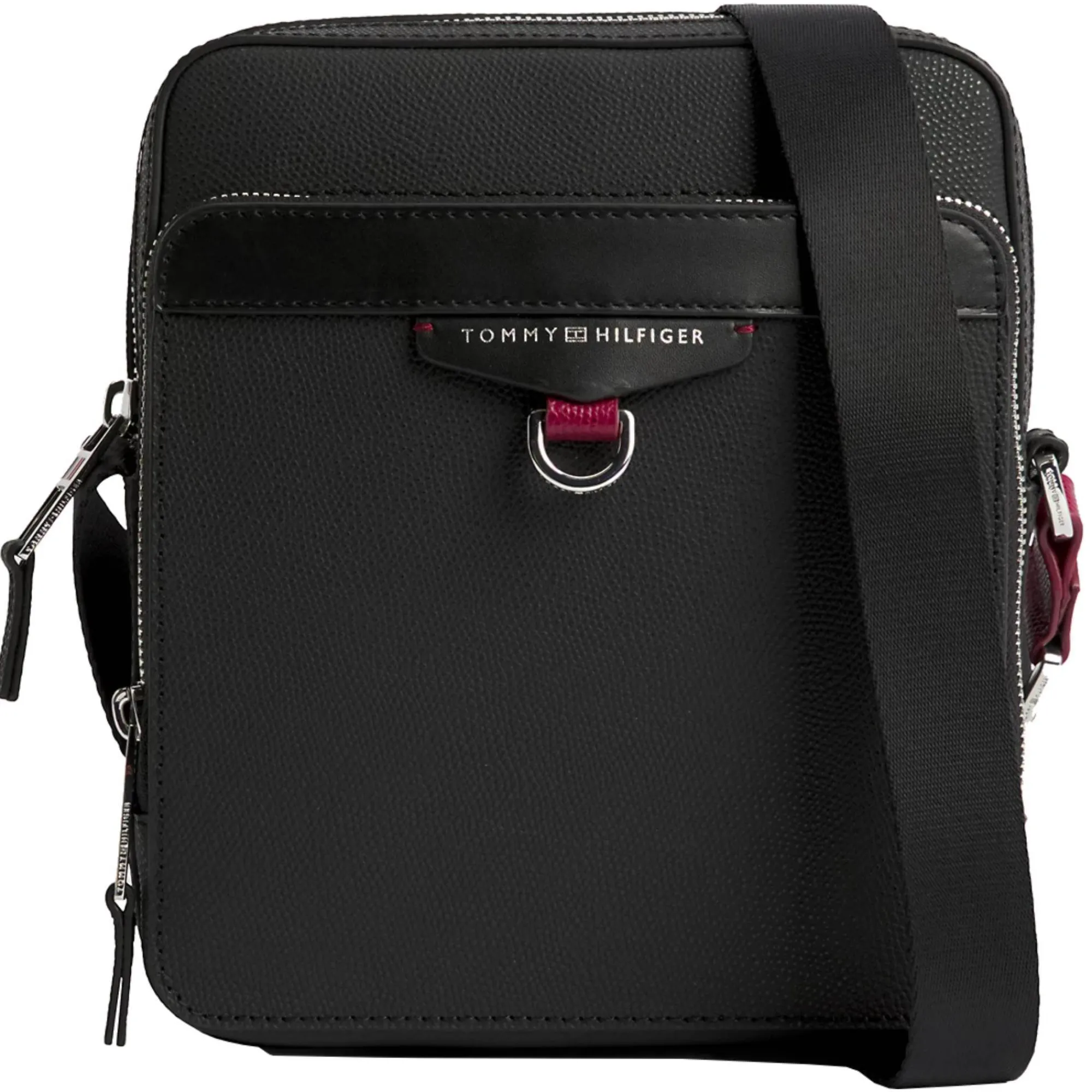 Tommy Hilfiger Petites Sacoches Homme*Sac reporter en cuir Struc Leather Noir