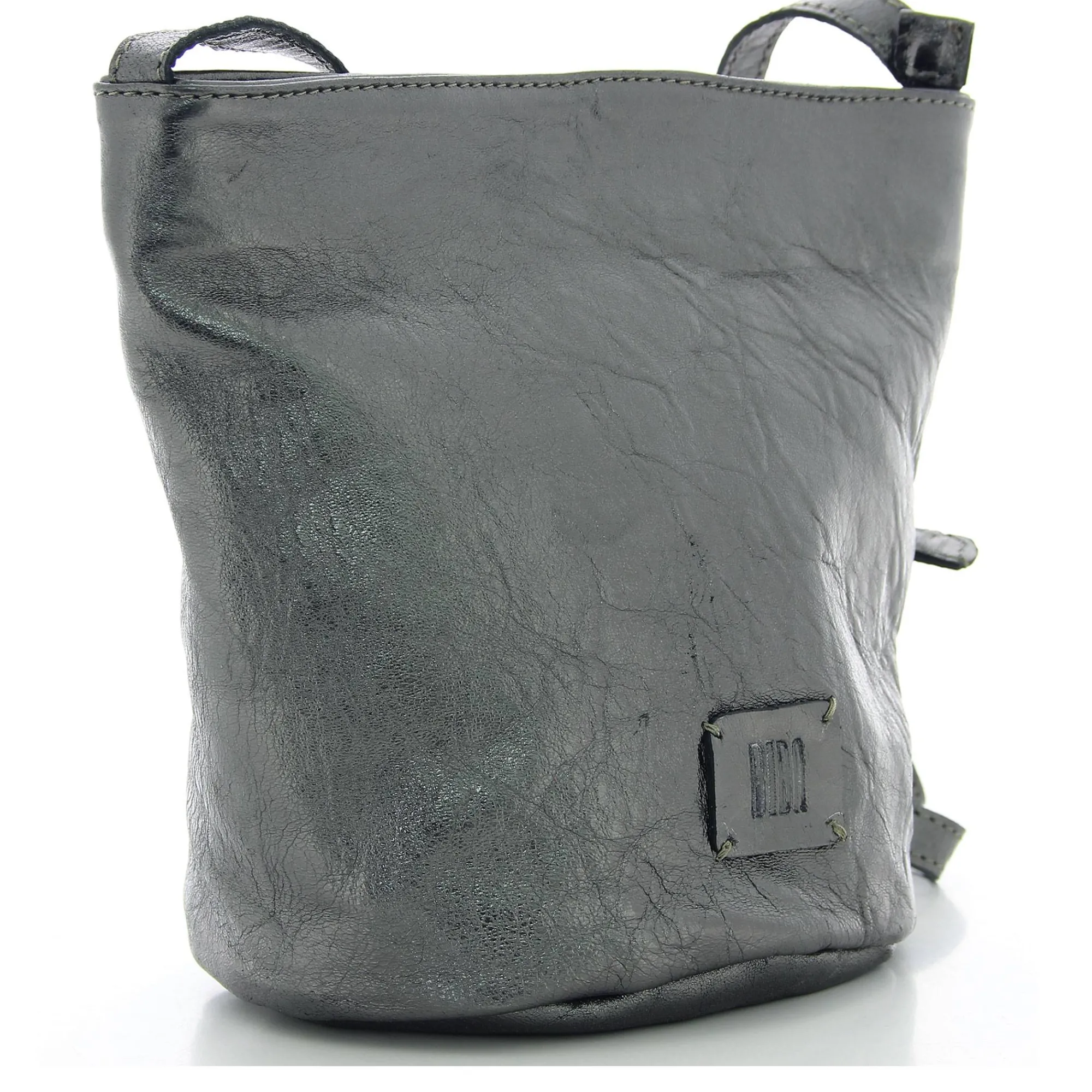 Biba Sacs Bandoulière*Sac seau Chester Smog cuir metallise