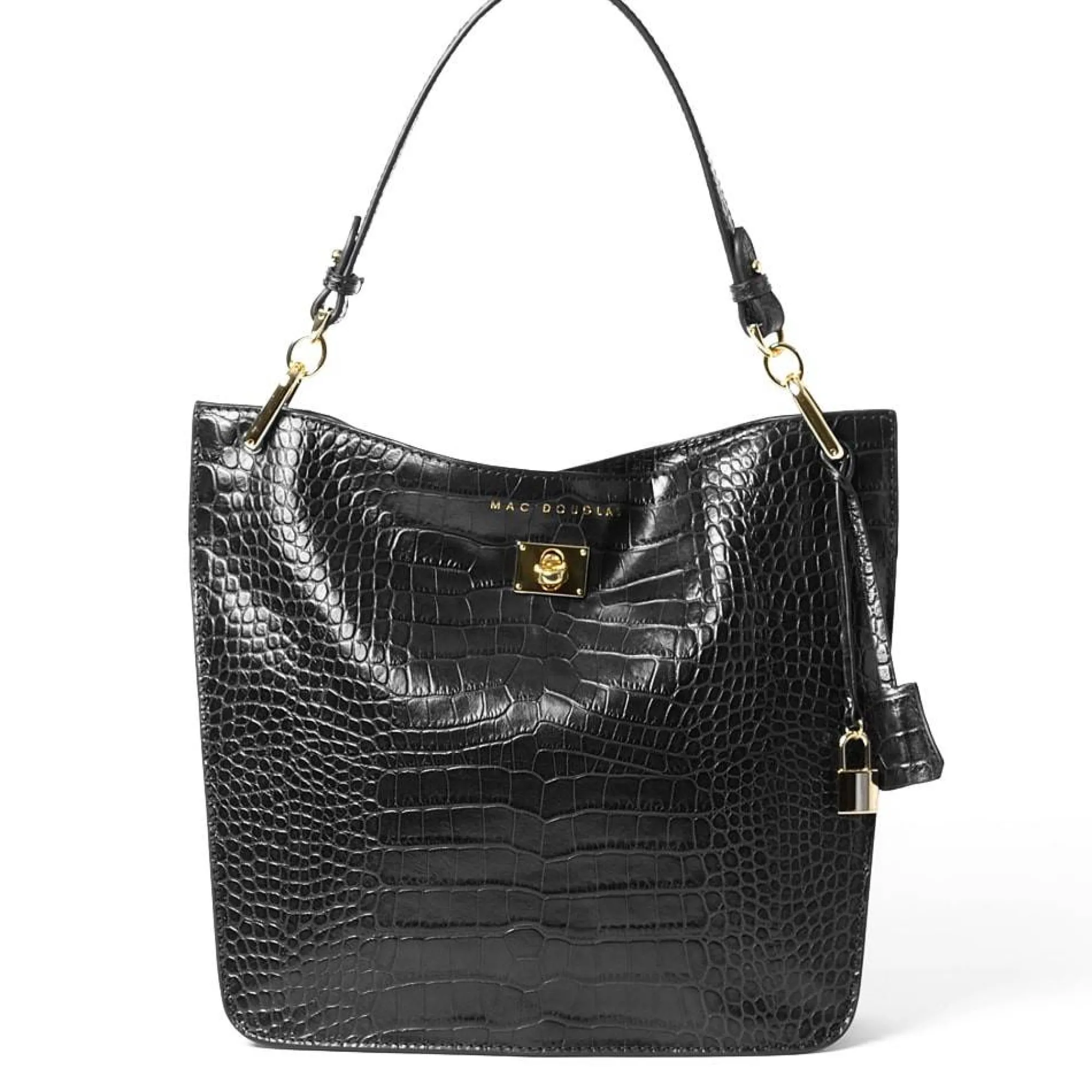 Mac Douglas Sacs Porté Épaule*Sac seau Kentucky Romy en cuir facon croco Noir