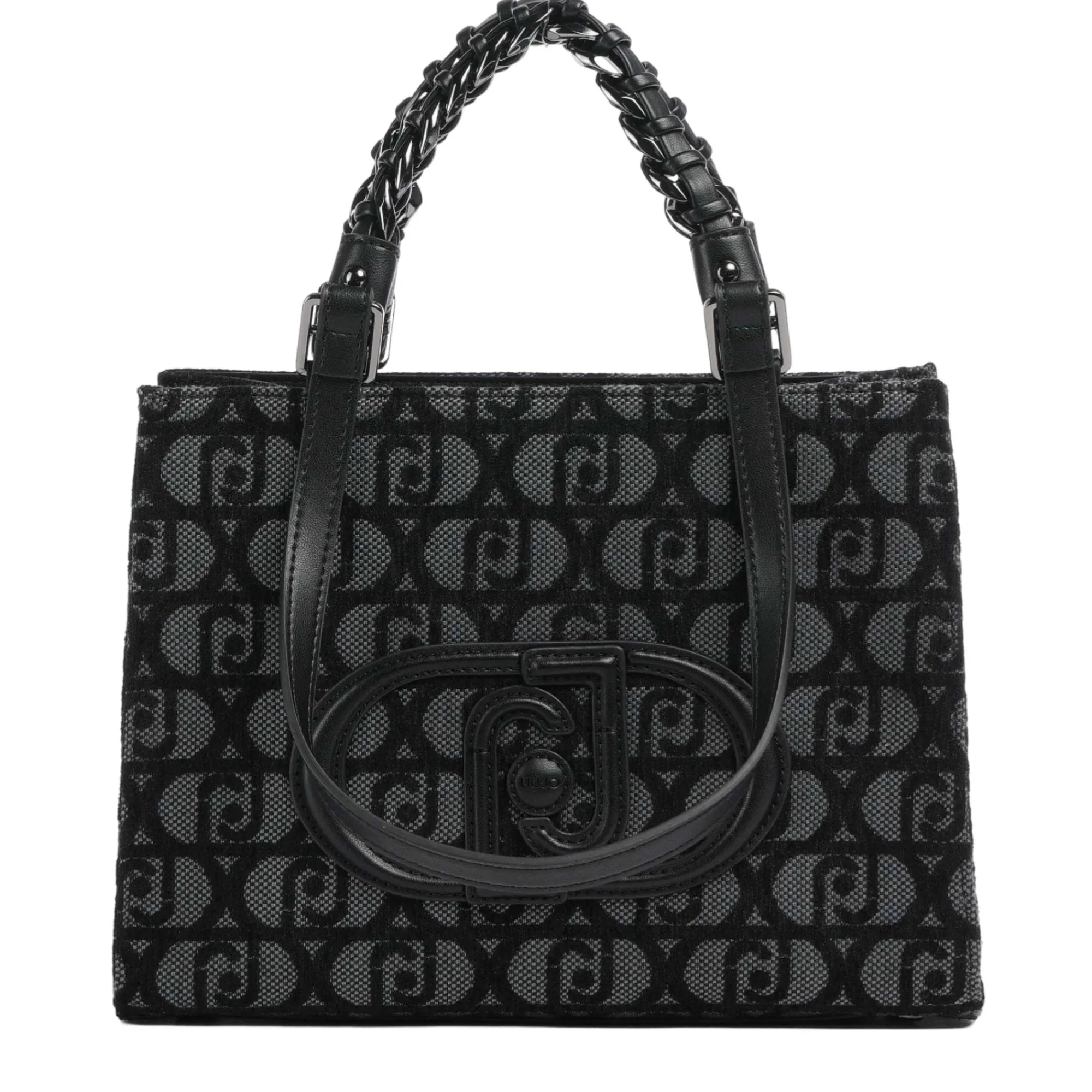 Liu Jo Sacs À Main*Sac shopping Rubino imprime logo Noir gris