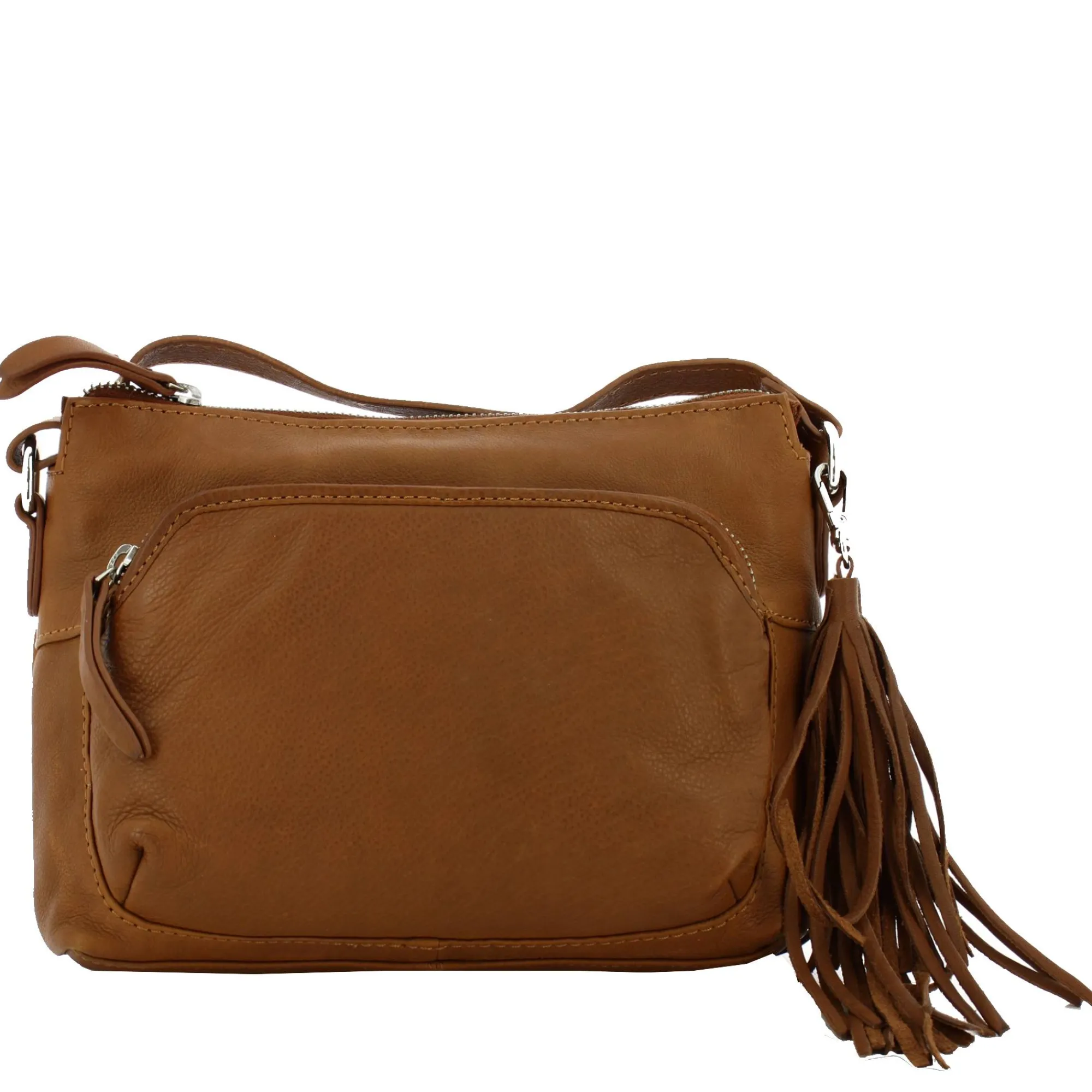Gianni Conti Sacs Bandoulière*Sac travers en cuir pleine fleur Cognac
