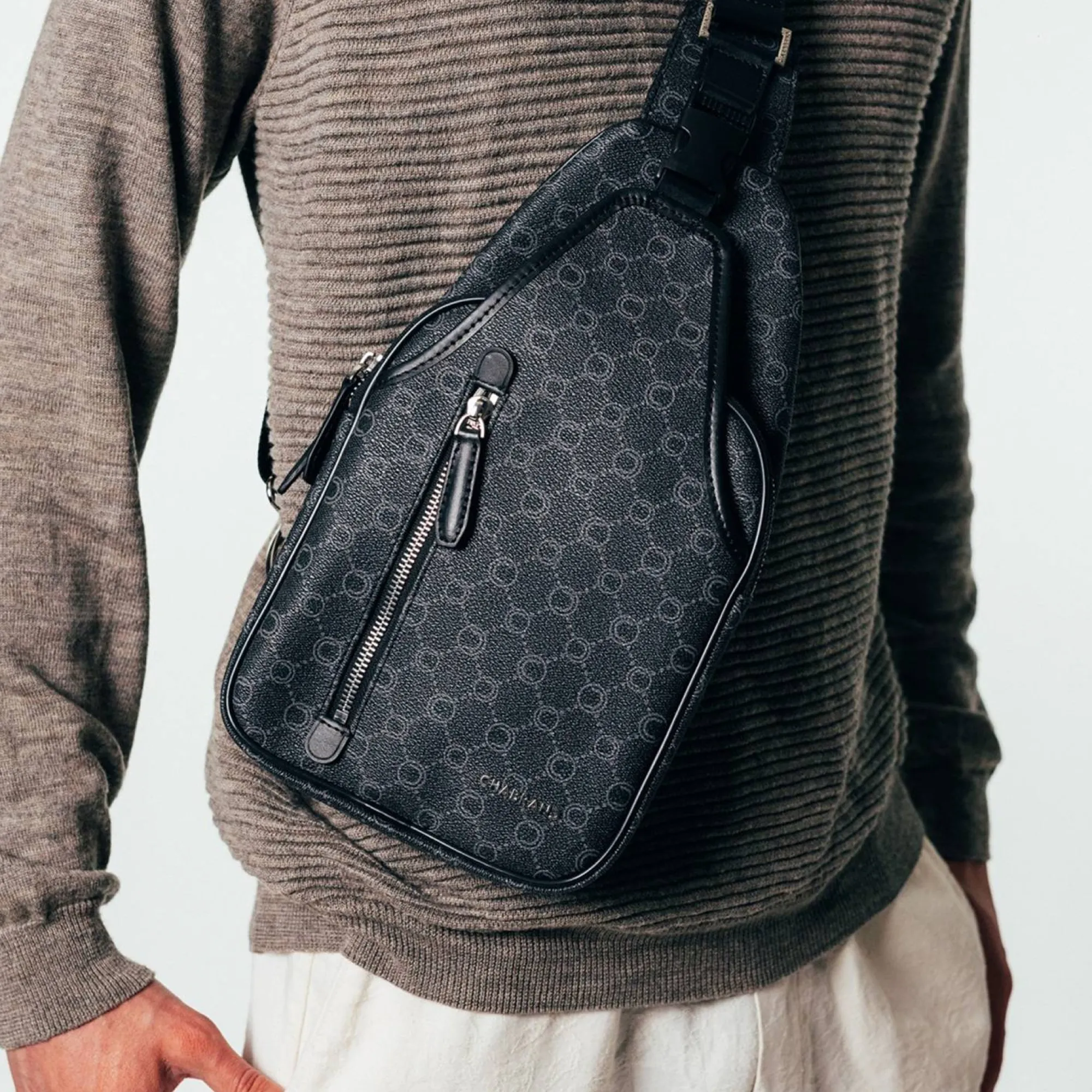 Chabrand Petites Sacoches Homme | Sacoches Homme*Sacoche bandouliere Icone motif logo Noir Multi