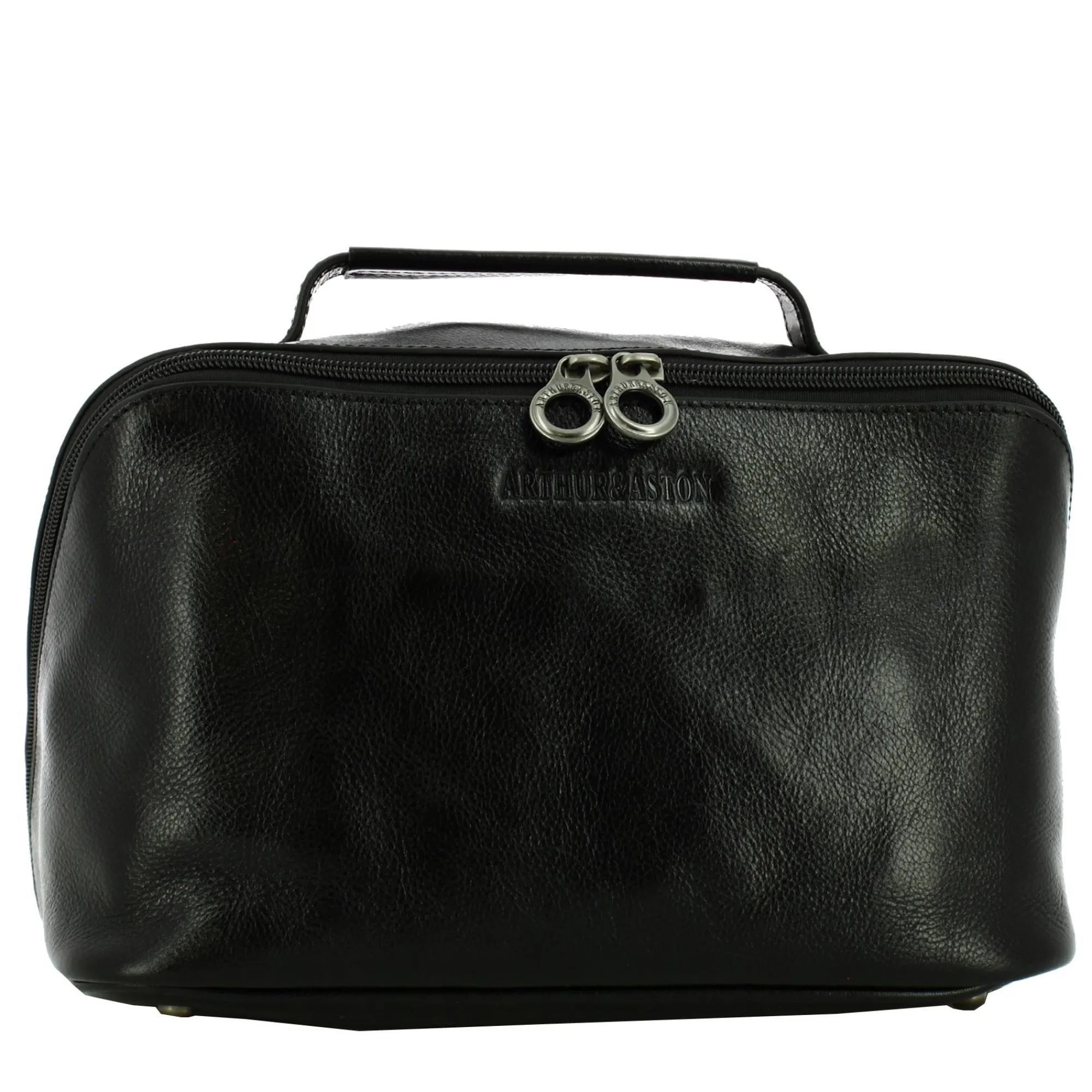 Arthur Aston Trousses De Toilette*Trousse de toilette double Edith en cuir Noir